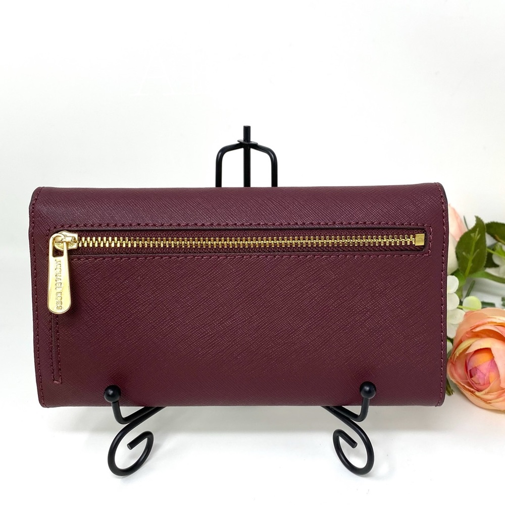 Michael Kors Trifolder Leather Merlot Marion W - Picture 2 of 5